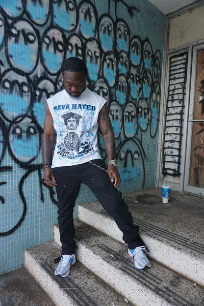 Sleeveless War & Peace Tee “Blue”