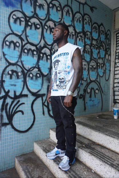 Sleeveless War & Peace Tee “Blue”